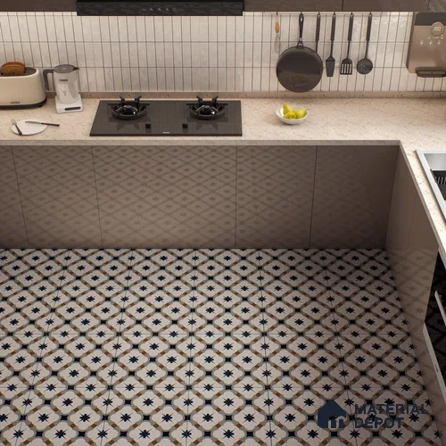 Moroccan Wall & Floor Tile TL 04931 Base & Bloom Decor Starry Sapphire 1 ft x 1 ft Ceramic Matte Finish - 9 mm | Suitable for Bathroom, Kitchen, Entryway | Please Expect a Slight Variation of Pattern