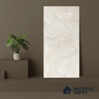 Budget Friendly Marble Floor & Wall Tile Value For Money TL 05584 Onyx Carolina 4 ft x 2 ft - Vitrified Glossy Finish -9 mm | 4 Random Design | Suitable for Living Room, Bedroom & Bathroom