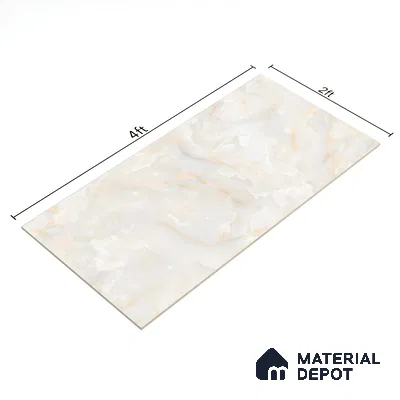 Budget Friendly Marble Floor & Wall Tile Value For Money TL 05584 Onyx Carolina 4 ft x 2 ft - Vitrified Glossy Finish -9 mm | 4 Random Design | Suitable for Living Room, Bedroom & Bathroom
