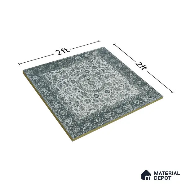 Moroccan Wall & Floor Tile TL 00902 Carpet 2 ft x 2 ft Matte Finish Vitrified Tile - 9 mm | Suitable For Kitchen, Bathroom, Dining Area | Please Expect a Slight Variation of Pattern