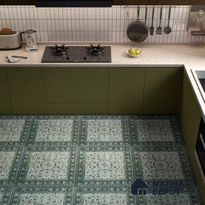 Moroccan Wall & Floor Tile TL 00902 Carpet 2 ft x 2 ft Matte Finish Vitrified Tile - 9 mm | Suitable For Kitchen, Bathroom, Dining Area | Please Expect a Slight Variation of Pattern