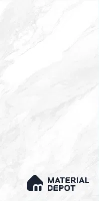 Marble Floor & Wall Tile | TL 02574 Carrara Bianco 4 ft x 2 ft Glossy Finish Random Design Vitrified Tile - 9 mm | Suitable For Living Room, Bedroom, Kitchen (Sample)