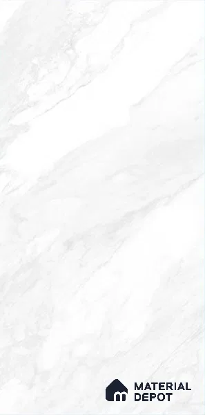 Marble Floor & Wall Tile | TL 02574 Carrara Bianco 4 ft x 2 ft Glossy Finish Random Design Vitrified Tile - 9 mm | Suitable For Living Room, Bedroom, Kitchen (Sample)