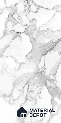 Marble Floor & Wall Tile | TL 02575 Carrara Classico 4 ft x 2 ft Glossy Finish Random Design Vitrified Tile - 9 mm | Suitable For Living Room, Bedroom, Kitchen (Sample)