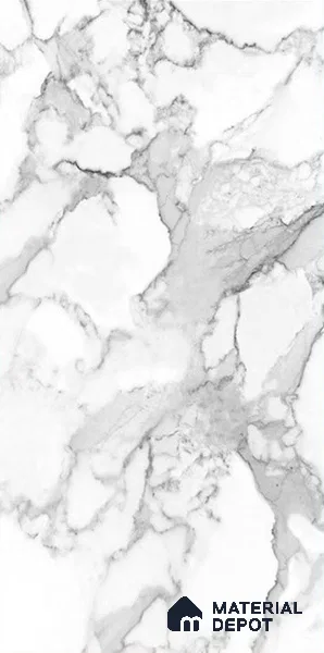 Marble Floor & Wall Tile | TL 02575 Carrara Classico 4 ft x 2 ft Glossy Finish Random Design Vitrified Tile - 9 mm | Suitable For Living Room, Bedroom, Kitchen (Sample)