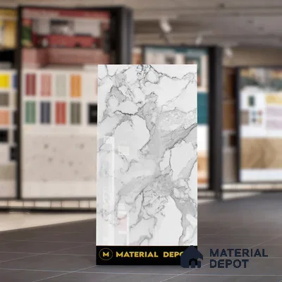 Marble Floor & Wall Tile | TL 02575 Carrara Classico 4 ft x 2 ft Glossy Finish Random Design Vitrified Tile - 9 mm | Suitable For Living Room, Bedroom, Kitchen (Sample)