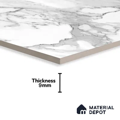 Marble Floor & Wall Tile | TL 02575 Carrara Classico 4 ft x 2 ft Glossy Finish Random Design Vitrified Tile - 9 mm | Suitable For Living Room, Bedroom, Kitchen (Sample)