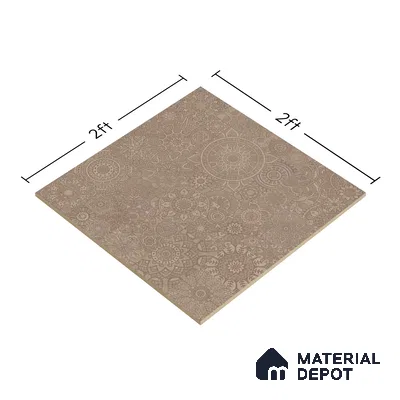 Moroccan Look Floor & Wall Tile TL 06013 Sunburst Sparkle 2 ft x 2 ft Rustic Carving Matte Finish Vitrified Tile - 9 mm | 4 Random Design | Suitable For Living Room, Bedroom, Bathroom, Kitchen & Dining | Please Expect a Slight Variation of Pattern (Sample)