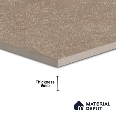 Moroccan Look Floor & Wall Tile TL 06013 Sunburst Sparkle 2 ft x 2 ft Rustic Carving Matte Finish Vitrified Tile - 9 mm | 4 Random Design | Suitable For Living Room, Bedroom, Bathroom, Kitchen & Dining | Please Expect a Slight Variation of Pattern (Sample)