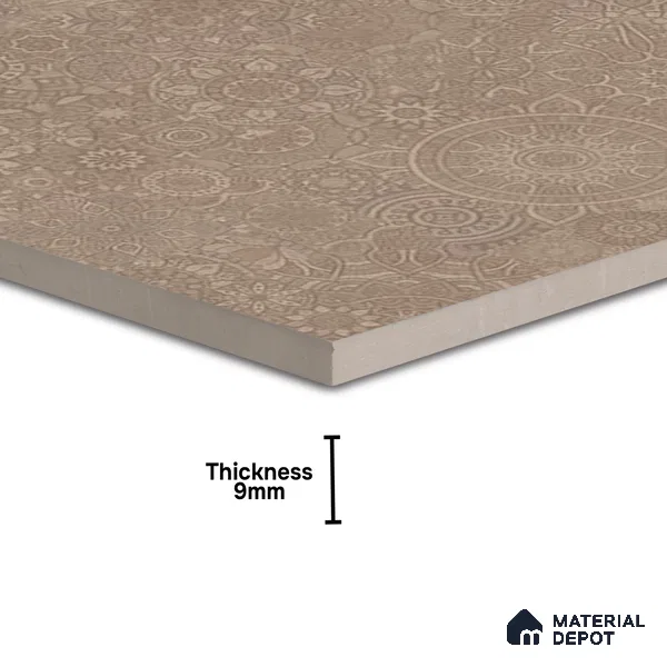 Moroccan Look Floor & Wall Tile TL 06013 Sunburst Sparkle 2 ft x 2 ft Rustic Carving Matte Finish Vitrified Tile - 9 mm | 4 Random Design | Suitable For Living Room, Bedroom, Bathroom, Kitchen & Dining | Please Expect a Slight Variation of Pattern (Sample)
