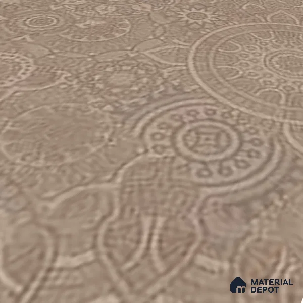 Moroccan Look Floor & Wall Tile TL 06013 Sunburst Sparkle 2 ft x 2 ft Rustic Carving Matte Finish Vitrified Tile - 9 mm | 4 Random Design | Suitable For Living Room, Bedroom, Bathroom, Kitchen & Dining | Please Expect a Slight Variation of Pattern (Sample)