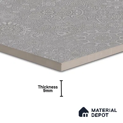 Moroccan Look Floor & Wall Tile TL 06014 Celestial Silver 2 ft x 2 ft Rustic Carving Matte Finish Vitrified Tile - 9 mm | 4 Random Design | Suitable For Kitchen, Bathroom, Dining Area | Please Expect a Slight Variation of Pattern