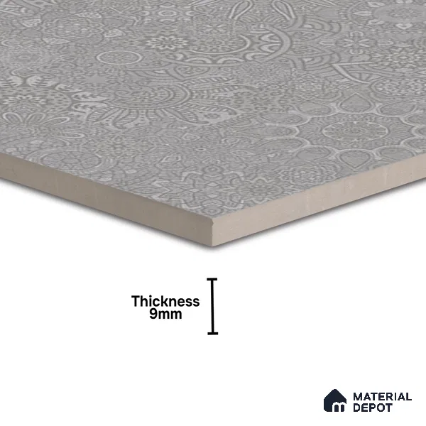 Moroccan Look Floor & Wall Tile TL 06014 Celestial Silver 2 ft x 2 ft Rustic Carving Matte Finish Vitrified Tile - 9 mm | 4 Random Design | Suitable For Kitchen, Bathroom, Dining Area | Please Expect a Slight Variation of Pattern
