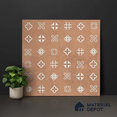 Moroccans Look Floor & Wall Tile TL 06016 Texture Memoria 2 ft x 2 ft Rustic Carving Matte Finish Vitrified Tile - 9 mm | 4 Random Design | Suitable For Living Room, Bedroom, Bathroom, Kitchen & Dining | Please Expect a Slight Variation of Pattern (Sample)