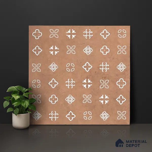 Moroccans Look Floor & Wall Tile TL 06016 Texture Memoria 2 ft x 2 ft Rustic Carving Matte Finish Vitrified Tile - 9 mm | 4 Random Design | Suitable For Living Room, Bedroom, Bathroom, Kitchen & Dining | Please Expect a Slight Variation of Pattern (Sample)