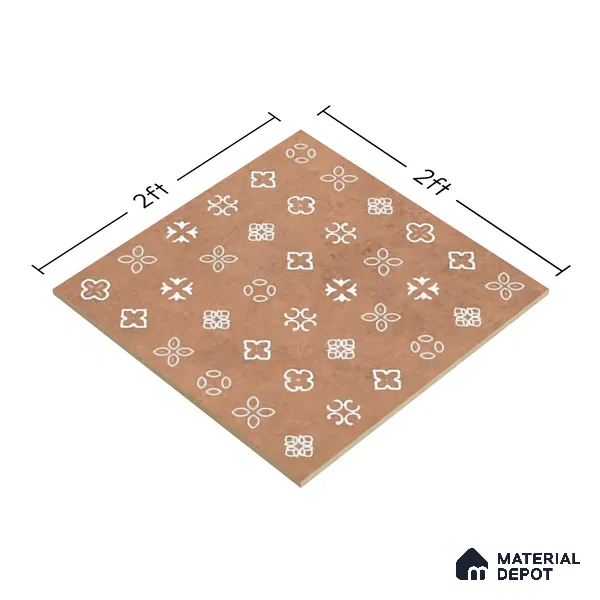 Moroccans Look Floor & Wall Tile TL 06016 Texture Memoria 2 ft x 2 ft Rustic Carving Matte Finish Vitrified Tile - 9 mm | 4 Random Design | Suitable For Living Room, Bedroom, Bathroom, Kitchen & Dining | Please Expect a Slight Variation of Pattern (Sample)
