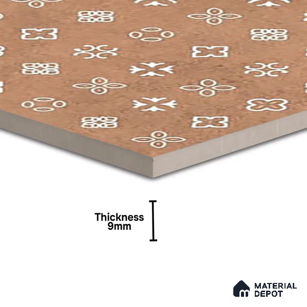 Moroccans Look Floor & Wall Tile TL 06016 Texture Memoria 2 ft x 2 ft Rustic Carving Matte Finish Vitrified Tile - 9 mm | 4 Random Design | Suitable For Living Room, Bedroom, Bathroom, Kitchen & Dining | Please Expect a Slight Variation of Pattern (Sample)