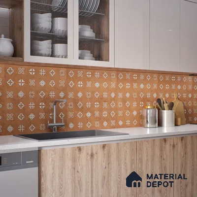 Moroccans Look Floor & Wall Tile TL 06016 Texture Memoria 2 ft x 2 ft Rustic Carving Matte Finish Vitrified Tile - 9 mm | 4 Random Design | Suitable For Living Room, Bedroom, Bathroom, Kitchen & Dining | Please Expect a Slight Variation of Pattern (Sample)