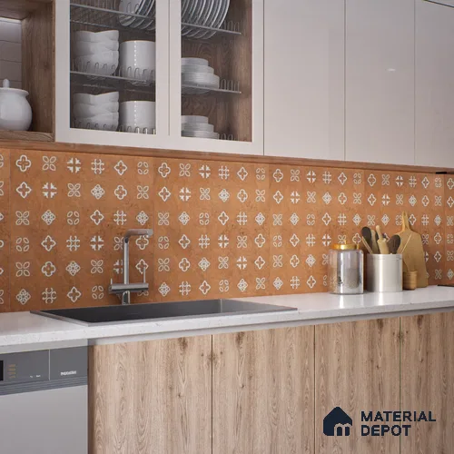 Moroccans Look Floor & Wall Tile TL 06016 Texture Memoria 2 ft x 2 ft Rustic Carving Matte Finish Vitrified Tile - 9 mm | 4 Random Design | Suitable For Kitchen, Foyer, Balcony | Please Expect a Slight Variation of Pattern