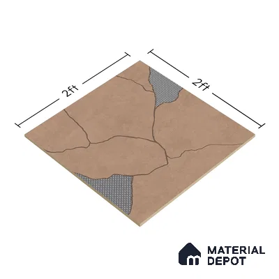 Stone Look Floor & Wall Tile TL 06015 B Zen Copper Arte 2 ft x 2 ft Rustic Carving Matte Finish Vitrified Tile - 9 mm | 8 Random Design | Suitable For Living Room, Bedroom, Bathroom, Kitchen & Dining (Sample)
