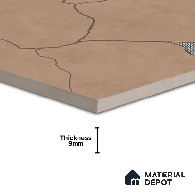 Stone Look Floor & Wall Tile TL 06015 B Zen Copper Arte 2 ft x 2 ft Rustic Carving Matte Finish Vitrified Tile - 9 mm | 8 Random Design | Suitable For Living Room, Bedroom, Bathroom, Kitchen & Dining (Sample)