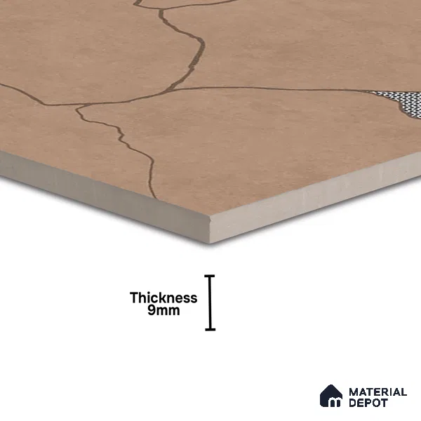 Stone Look Floor & Wall Tile TL 06015 B Zen Copper Arte 2 ft x 2 ft Rustic Carving Matte Finish Vitrified Tile - 9 mm | 8 Random Design | Suitable For Living Room, Bedroom, Bathroom, Kitchen & Dining (Sample)