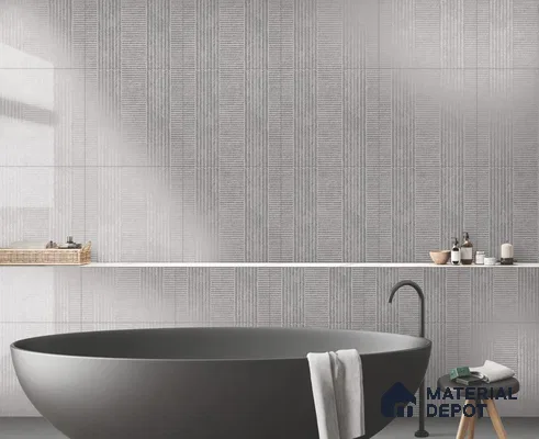 Fabric Look Floor & Wall Tile TL 06017 Pixel Glaze 2 ft x 2 ft Rustic Carving Matte Finish Vitrified Tile - 9 mm |  Suitable For Living Room, Bedroom, Bathroom, Kitchen & Dining (Sample)