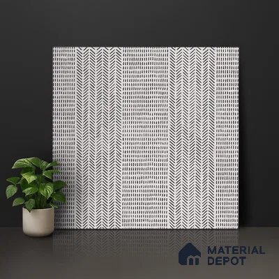 Fabric Look Floor & Wall Tile TL 06017 Pixel Glaze 2 ft x 2 ft Rustic Carving Matte Finish Vitrified Tile - 9 mm |  Suitable For Living Room, Bedroom, Bathroom, Kitchen & Dining (Sample)