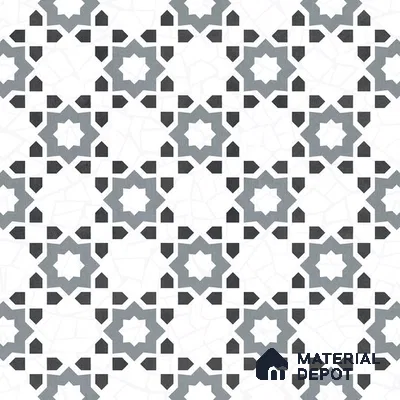 Moroccan Look Floor & Wall Tile TL 06018 Glazed Ice 2 ft x 2 ft Rustic Carving Matte Finish Vitrified Tile - 9 mm | 1 Random Design | Suitable For Living Room, Bedroom, Bathroom, Kitchen & Dining | Please Expect a Slight Variation of Pattern (Sample)