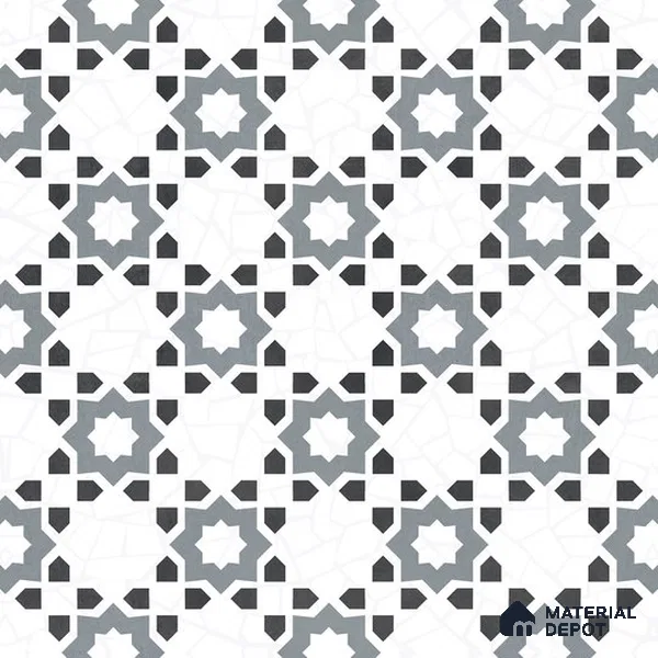 Moroccan Look Floor & Wall Tile TL 06018 Glazed Ice 2 ft x 2 ft Rustic Carving Matte Finish Vitrified Tile - 9 mm | 1 Random Design | Suitable For Living Room, Bedroom, Bathroom, Kitchen & Dining | Please Expect a Slight Variation of Pattern (Sample)