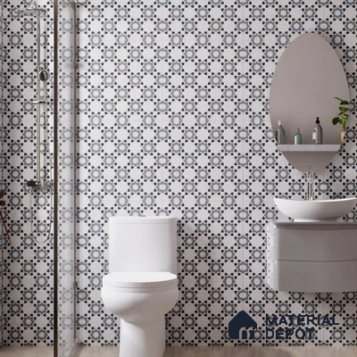 Moroccan Look Floor & Wall Tile TL 06018 Glazed Ice 2 ft x 2 ft Rustic Carving Matte Finish Vitrified Tile - 9 mm | 1 Random Design | Suitable For Living Room, Bedroom, Bathroom, Kitchen & Dining | Please Expect a Slight Variation of Pattern (Sample)