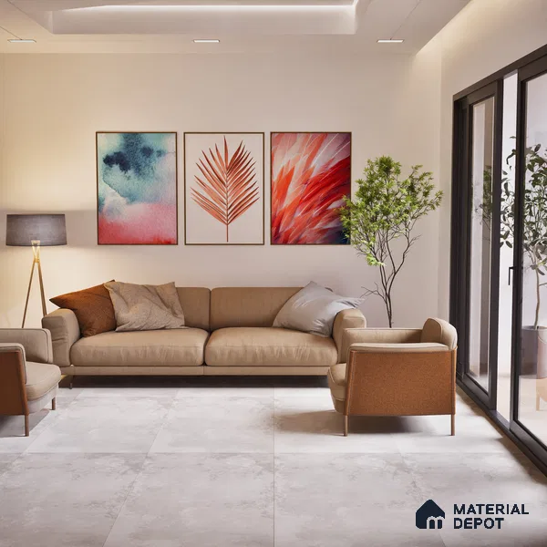 Carving Floor & Wall Tile TL 06119 B Illusion Grey 4 ft x 2 ft Vitrified Matte Carving Finish - 9 mm | 8 Random Design | Suitable For Living Room, Bedroom, Bathroom, Kitchen