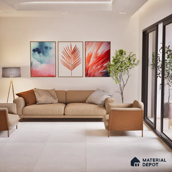 Carving Floor & Wall Tile TL 06119 Illusion Blanco 4 ft x 2 ft Vitrified Matte Carving Finish - 9 mm | 8 Random Design | Suitable For Living Room, Bedroom, Bathroom, Kitchen