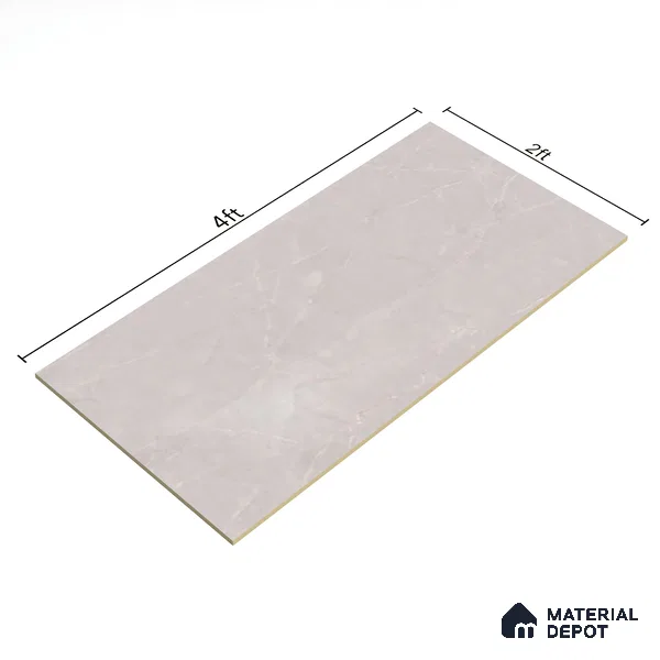 Carving Floor & Wall Tile TL 05612 Gravier Subtle Crema 2 ft x 4 ft Vitrified Rustic Carving Matte Finish - 9 mm | 6 Random Design | Suitable for Living Room, Bedroom, Bathroom (Sample)