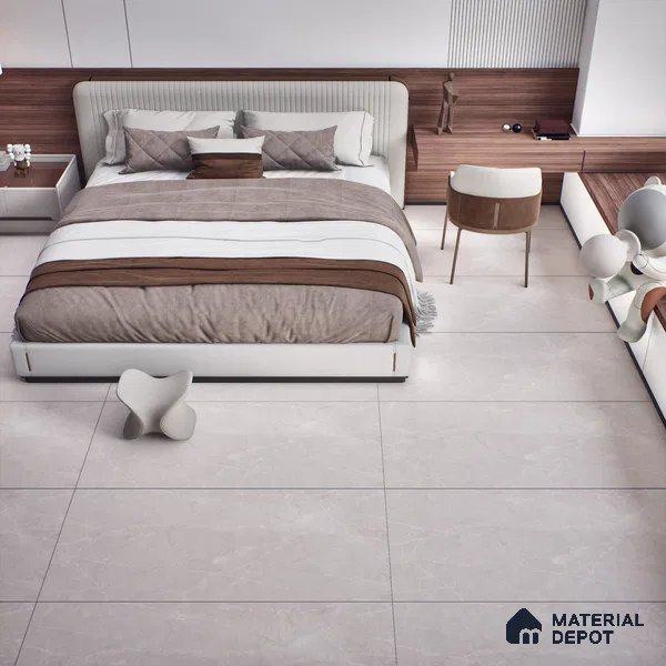 Carving Floor & Wall Tile TL 05612 Gravier Subtle Crema 2 ft x 4 ft Vitrified Rustic Carving Matte Finish - 9 mm | 6 Random Design | Suitable for Living Room, Bedroom, Bathroom (Sample)