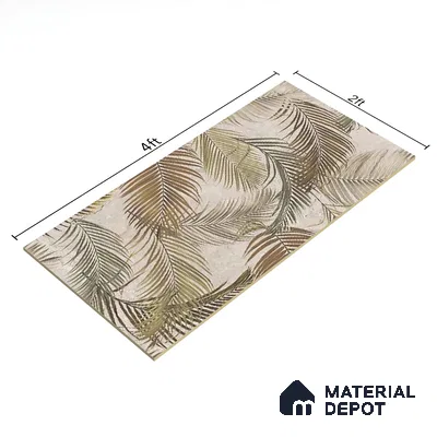 Grey Floral Wall Tile TL 06692 B Gravier Arctic Glow Embellish 2 ft x 4 ft Vitrified Glossy Finish - 9 mm | Suitable for Living Room, Bedroom, Bathroom (Sample)