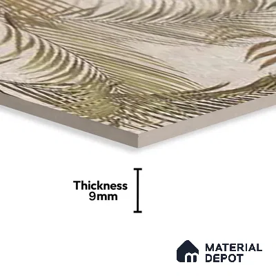 Grey Floral Wall Tile TL 06692 B Gravier Arctic Glow Embellish 2 ft x 4 ft Vitrified Glossy Finish - 9 mm | Suitable for Living Room, Bedroom, Bathroom (Sample)