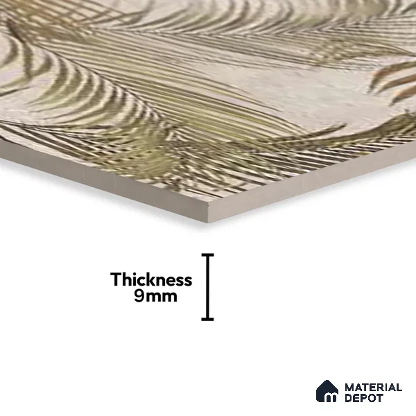 Grey Floral Wall Tile TL 06692 B Gravier Arctic Glow Embellish 2 ft x 4 ft Vitrified Glossy Finish - 9 mm | Suitable for Living Room, Bedroom, Bathroom (Sample)