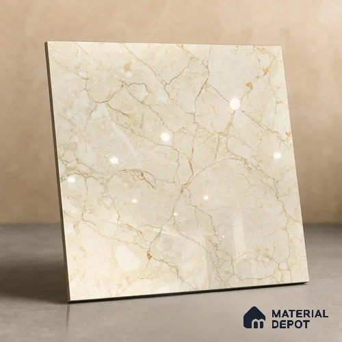 TL 02931 Cashmere Cream 2 ft x 2 ft Glossy Finish Vitrified Floor & Wall Tile - 9.5 mm