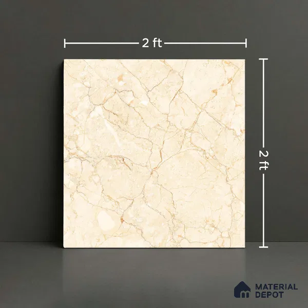 TL 02931 Cashmere Cream 2 ft x 2 ft Glossy Finish Vitrified Floor & Wall Tile - 9.5 mm