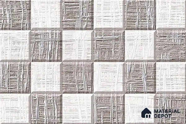 TL 01898 B Dark Grey & White Highlighter 18 x 12 inch Glossy Finish Ceramic Wall Tile - 6 mm
