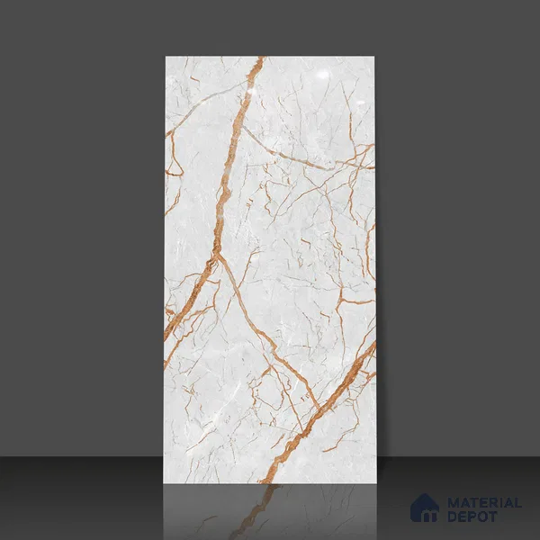 Marble Floor & Wall Tile TL 02194 Cassa Grey 4 ft x 2 ft Glossy Finish Vitrified Tile - 9 mm