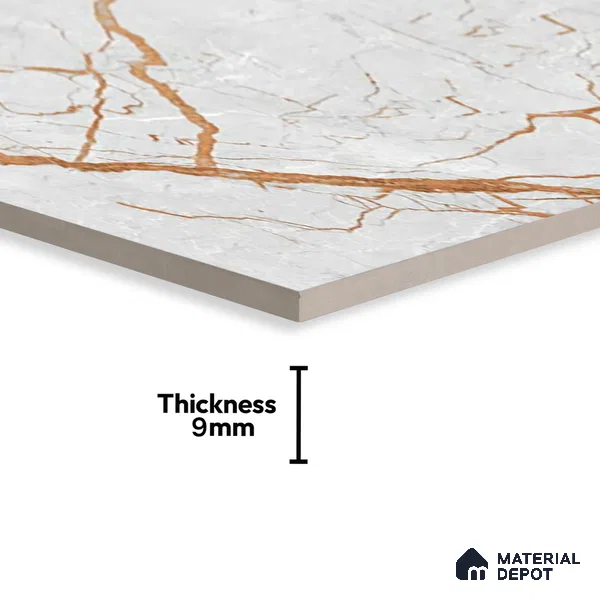 Marble Floor & Wall Tile TL 02194 Cassa Grey 4 ft x 2 ft Glossy Finish Vitrified Tile - 9 mm