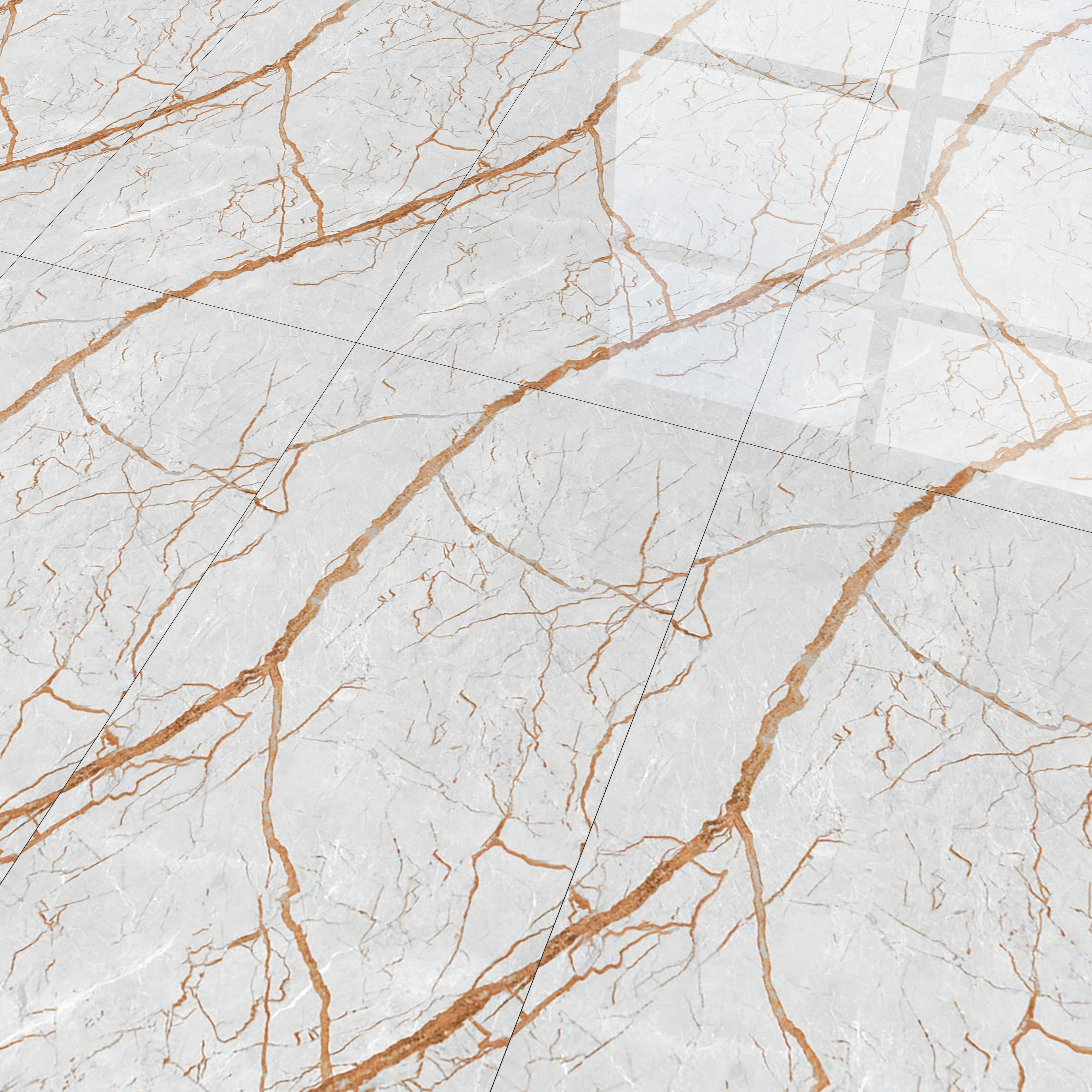 Marble Floor & Wall Tile TL 02194 Cassa Grey 4 ft x 2 ft Glossy Finish Vitrified Tile - 9 mm