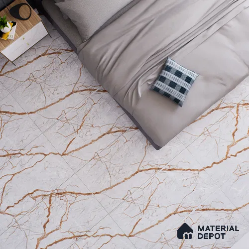 Marble Floor & Wall Tile TL 02194 Cassa Grey 4 ft x 2 ft Glossy Finish Vitrified Tile - 9 mm