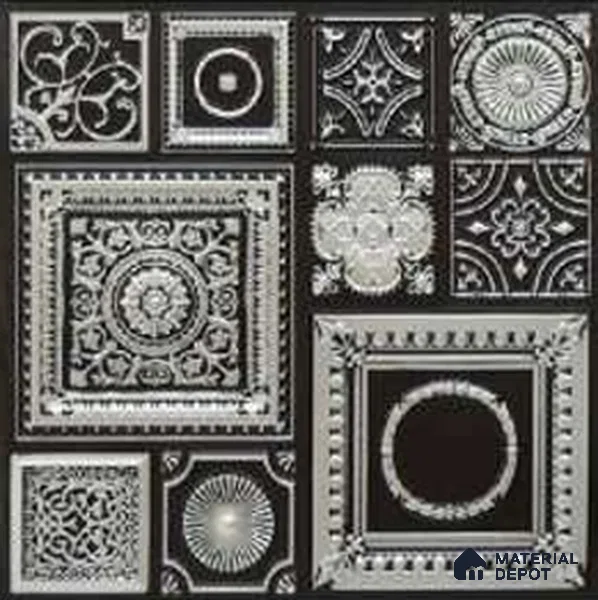 298 Antique Silver 2 ft x 2 ft Decorative Ceiling Tile - 6 mm