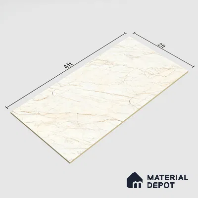 TL 02219 1 Ceaser White 4 ft x 2 ft Carving Matte Finish Vitrified Tile - 9 mm (Random 3)
