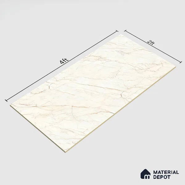 TL 02219 1 Ceaser White 4 ft x 2 ft Carving Matte Finish Vitrified Tile - 9 mm (Random 3)
