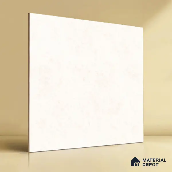 Plain Look Floor Tile TL 06129 Alabaster Vein 2 ft x 2 ft Matte Finish Vitrified Tile - 9 mm | Suitable For Living Room, Bedroom & Dining