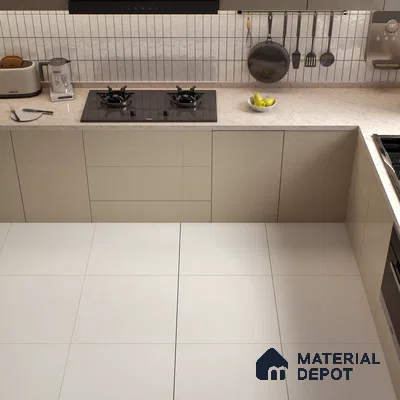 Cement Floor & Wall Tile TL 06129 D Pietra Cremelo 2 ft x 2 ft Vitrified Matte Finish - 9 mm | 4 Random Design | Suitable For Living Room, Bedroom, Bathroom, Kitchen (Sample)